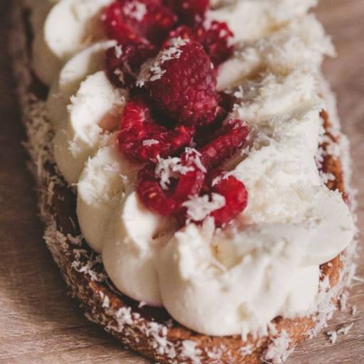 Tarte framboise et noix de coco